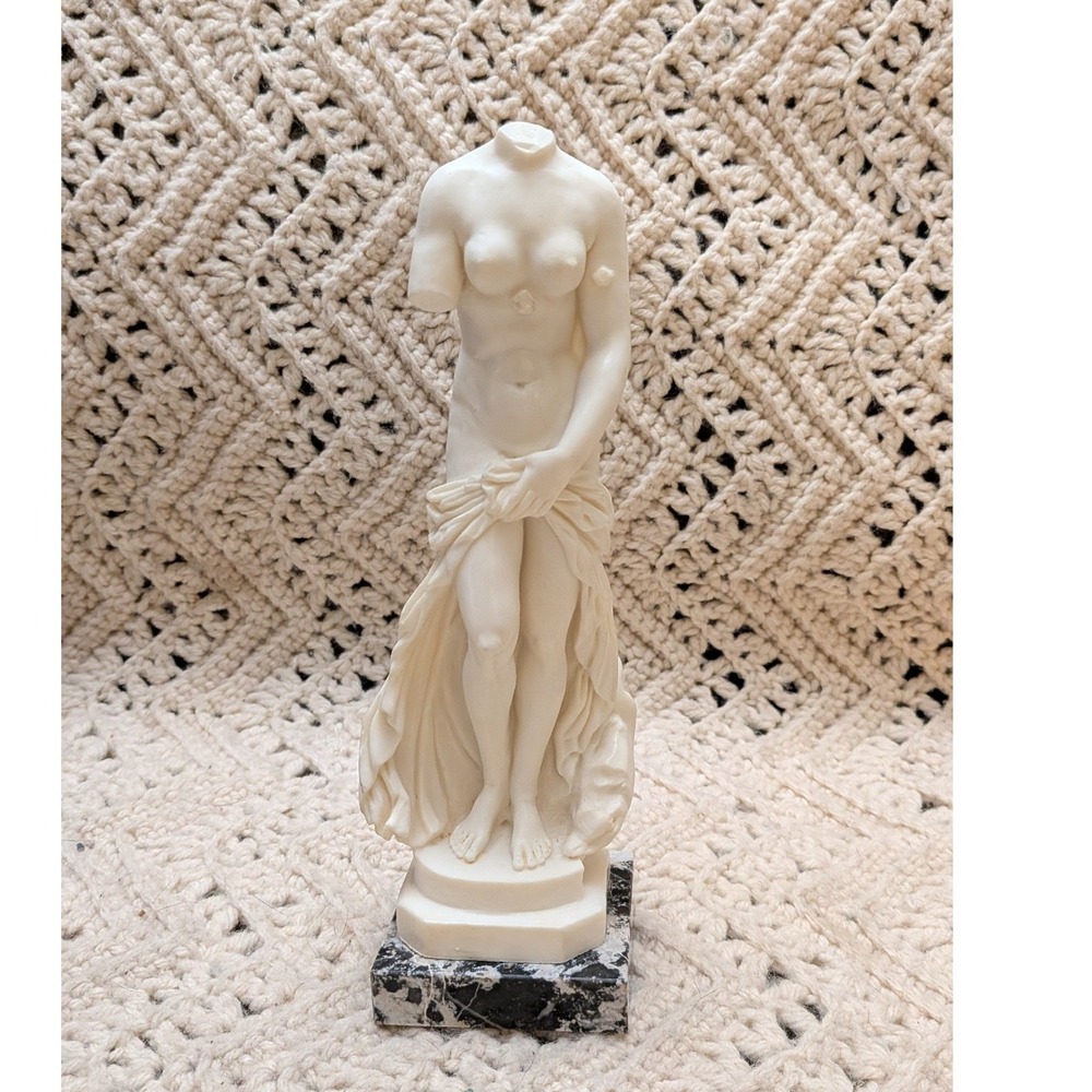 Vintage Venus de Milo Statue Greek Goddess Aphrodite Alabaster Marble Base 9.5"